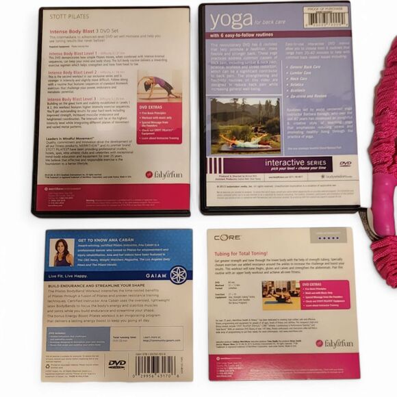 Lot of 4 Workout DVDs with Resistance Bands / Tubing – Fitness Exercise Set - Picture 3 of 3